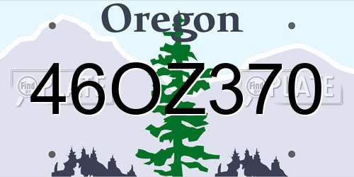 46OZ370 Oregon License Plate
