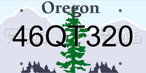 46QT320 Oregon License Plate