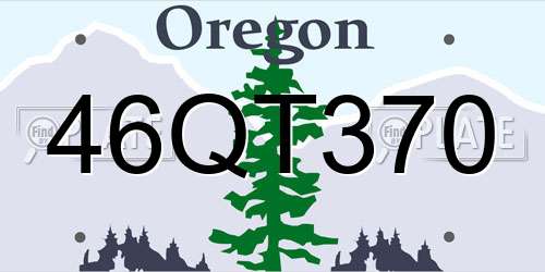 46QT370 Oregon License Plate