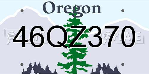 46QZ370 Oregon License Plate