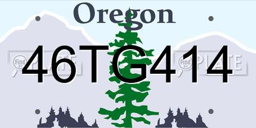 46TG414 Oregon License Plate