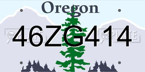 46ZG414 Oregon License Plate