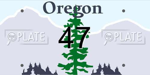 47 Oregon License Plate