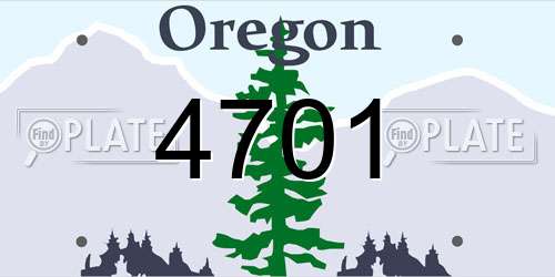 4701 Oregon License Plate