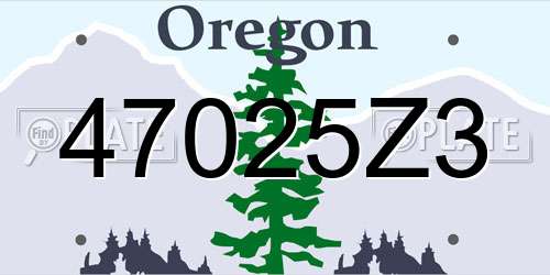 47025Z3 Oregon License Plate