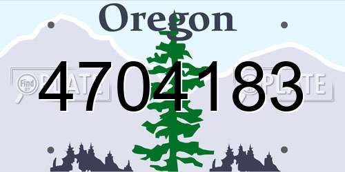 4704183 Oregon License Plate