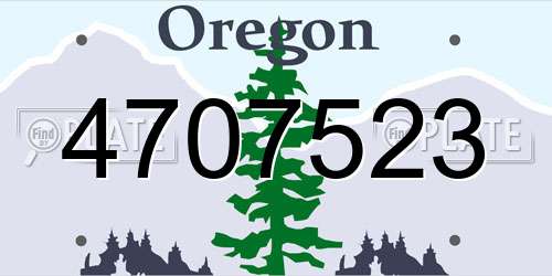 4707523 Oregon License Plate