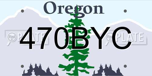 470BYC Oregon License Plate