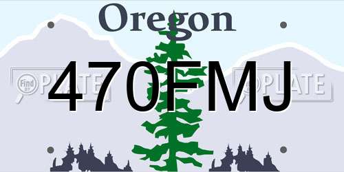 470FMJ Oregon License Plate