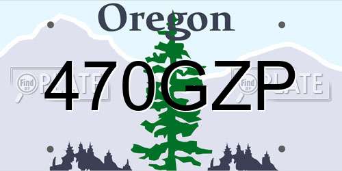 470GZP Oregon License Plate
