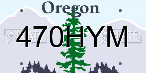 470HYM Oregon License Plate