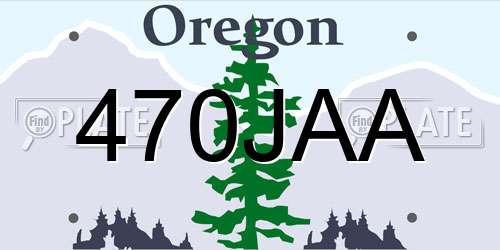 470JAA Oregon License Plate