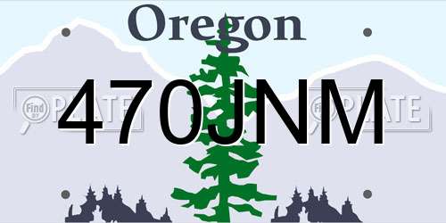 470JNM Oregon License Plate