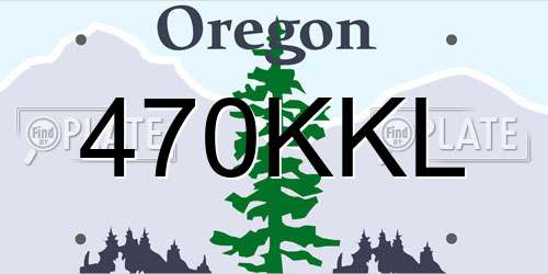 470KKL Oregon License Plate