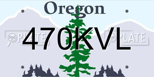 470KVL Oregon License Plate
