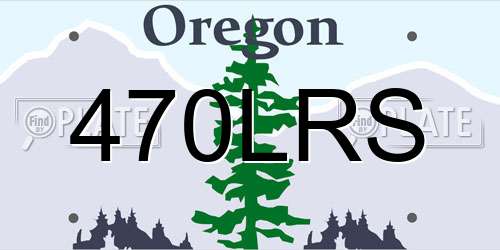 470LRS Oregon License Plate