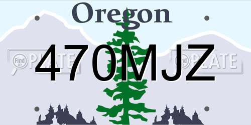 470MJZ Oregon License Plate