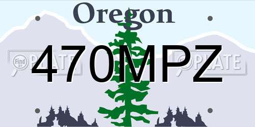 470MPZ Oregon License Plate