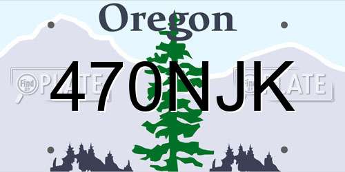 470NJK Oregon License Plate