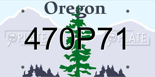 470P71 Oregon License Plate