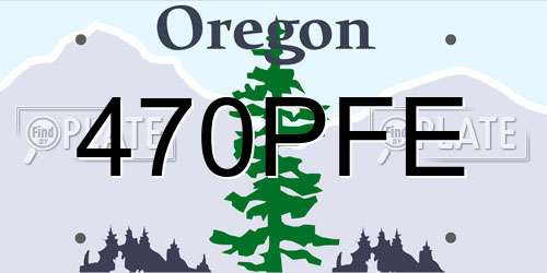 470PFE Oregon License Plate