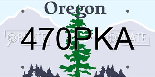 470PKA Oregon License Plate