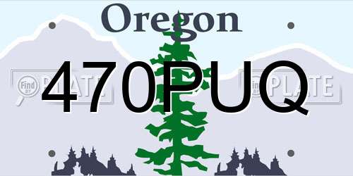 470PUQ Oregon License Plate