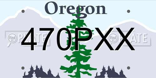 470PXX Oregon License Plate