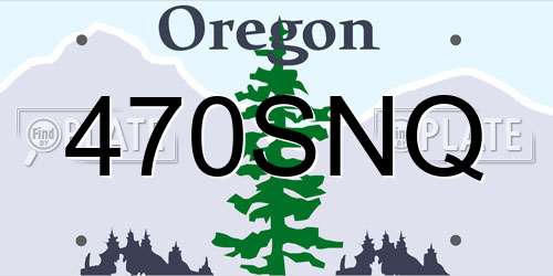 470SNQ Oregon License Plate