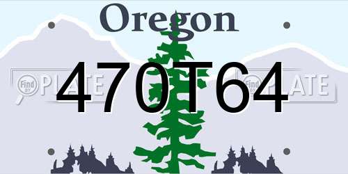470T64 Oregon License Plate