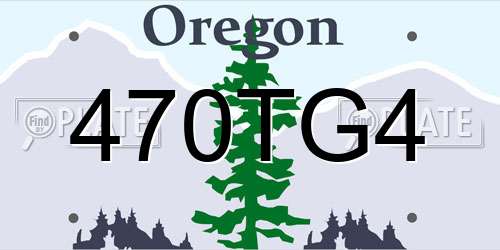 470TG4 Oregon License Plate