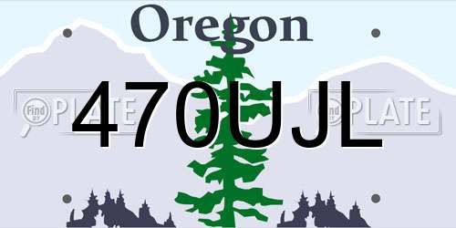 470UJL Oregon License Plate