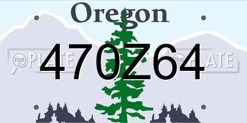 470Z64 Oregon License Plate