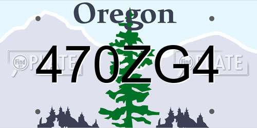 470ZG4 Oregon License Plate