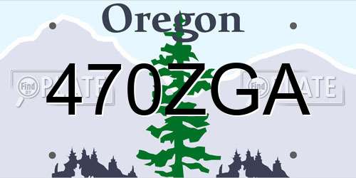 470ZGA Oregon License Plate