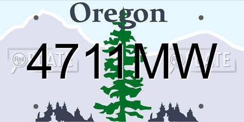 4711MW Oregon License Plate