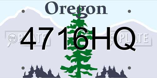 4716HQ Oregon License Plate