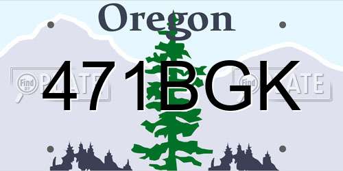 471BGK Oregon License Plate