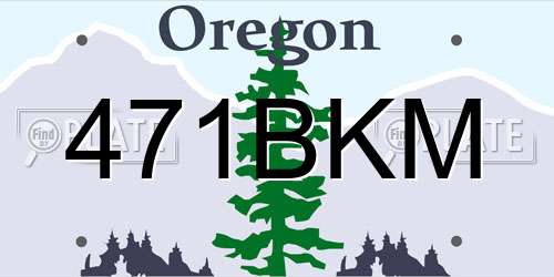 471BKM Oregon License Plate
