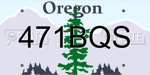 471BQS Oregon License Plate