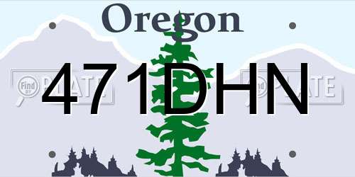 471DHN Oregon License Plate