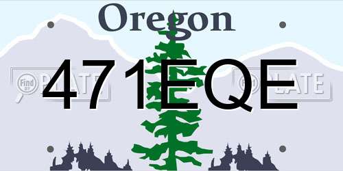 471EQE Oregon License Plate