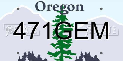 471GEM Oregon License Plate