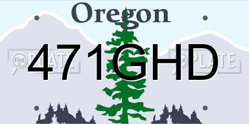 471GHD Oregon License Plate