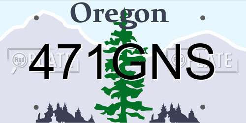 471GNS Oregon License Plate