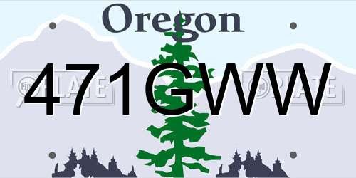 471GWW Oregon License Plate