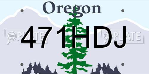 471HDJ Oregon License Plate