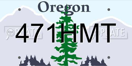 471HMT Oregon License Plate