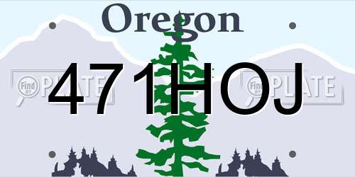471HOJ Oregon License Plate