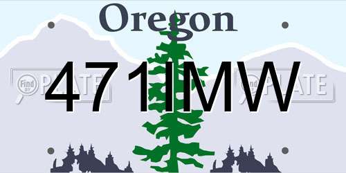 471IMW Oregon License Plate